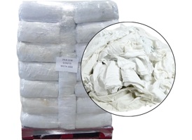 Recycled White Cotton Absorbent Rags - 50 Anti-Slip 20lb Bags at RagLady.com
