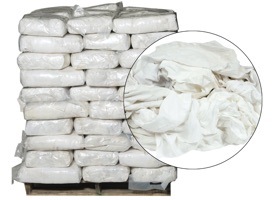 White Recycled T-Shirt Rags - 100 Anti-Slip 10lb Bags at RagLady.com